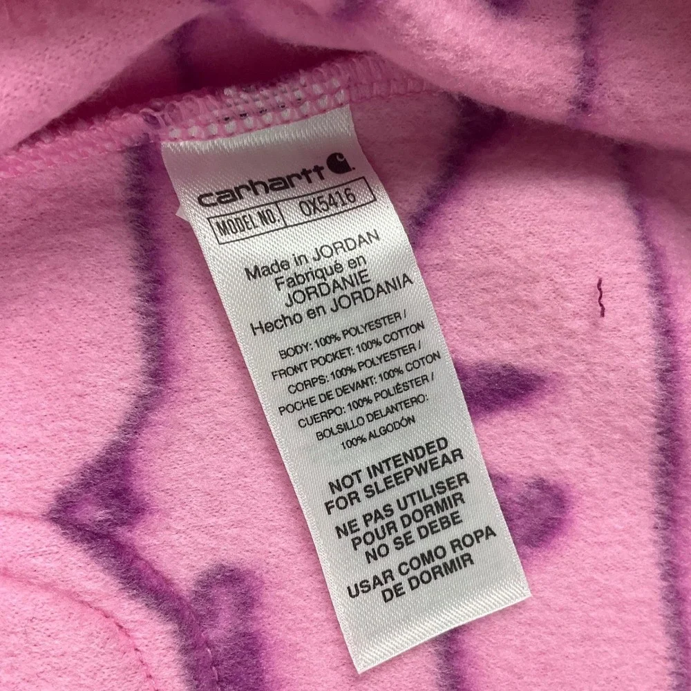 Carhartt Baby Girls Pink Fleece Mountain Print Coverall Zip Jumpsuit OX5416 18M